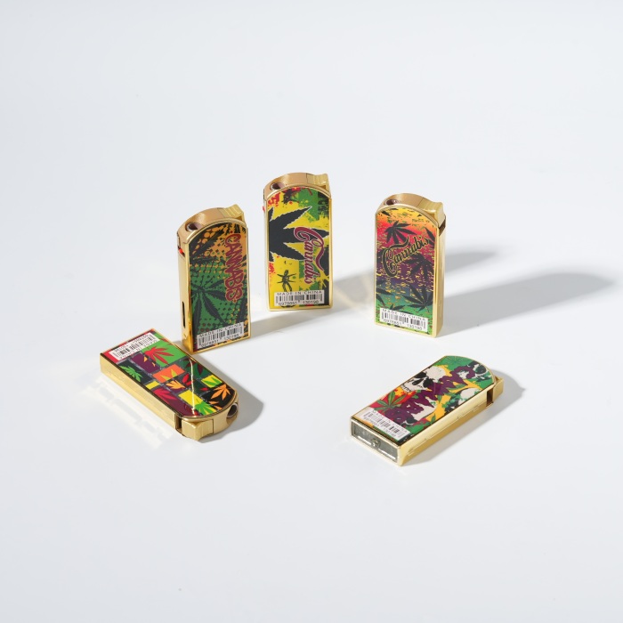 Isqueiro Rasta Reggae Leaf Skull Print