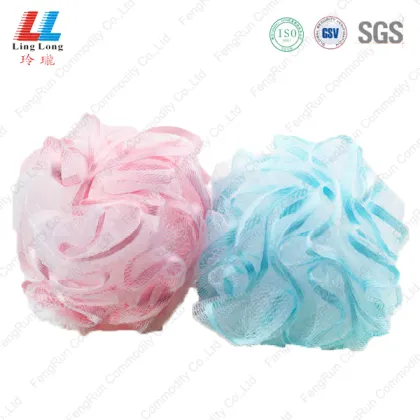Ribbon shower scrub body exfoliating sponge