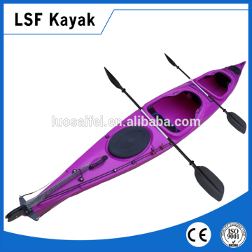 Chinese manufacture new design 2 seater tanderm sit in cheap ocean canoe witk rudder system