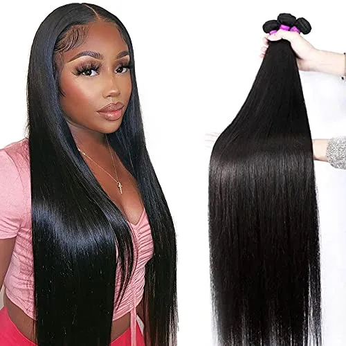 Natural Color 10"-30" In Stock Cuticle Aligned Brazilian Virgin Hair Straight Human Hair Weave Bundles