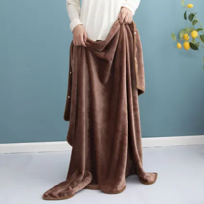 Multifunctional shawl blanket nap blanket coffee color