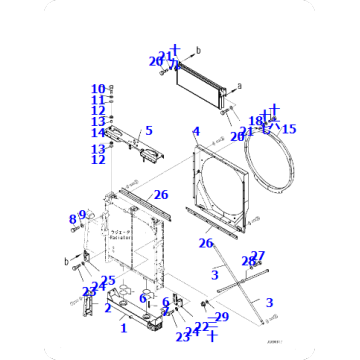Wheel Loader WA500-7 Radiator Assembly 425-03-41300