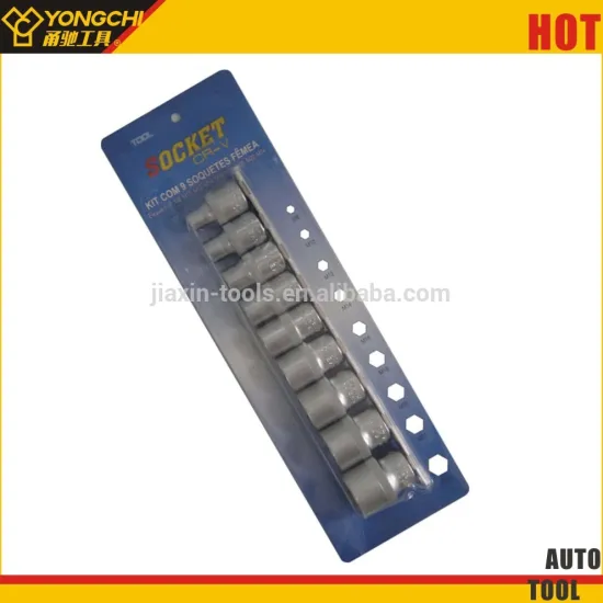 1/2" 9pcs chrome vanadium socket tools set