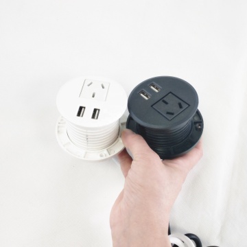 60mm Round Power Outlet with 2 USB Ports for Australia and New Zealand