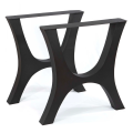 أرجل طاولة معدنية سوداء مصنوعة يدويًا على شكل حرف H
