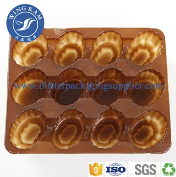 Mini Style Compartments Brown Plastic Sugar Packaging Tray