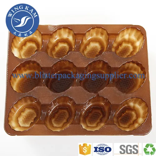 Mini Style Compartments Brown Plastic Sugar Packaging Tray