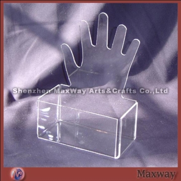 Exquisite clear table acrylic/perspex hand shaped ring display stand/holder finger ring