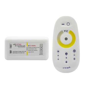 2,4G bezprzewodowy sterownik CCT LED z przyciemnieniem dotykowym i zmiennością CCT, wyjście 6A, 12-24 V