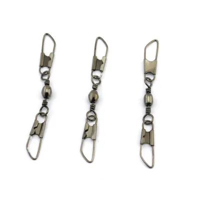 Double Safety Snap Barrel Swivel Fishing Connector Accessories