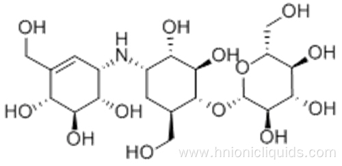 D-Chiro-Inositol,1,5,6-trideoxy-4-O-b-D-glucopyranosyl-5-(hydroxymethyl)-1-[[(1S,4R,5S,6S)-4,5,6-trihydroxy-3-(hydroxymethyl)-2-cyclohexen-1-yl]amino]- CAS 37248-47-8