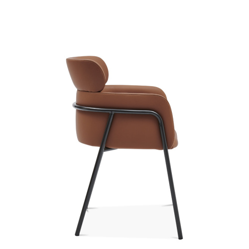Light Luxury Brown Leather Dining Room Furniture Top Notch Cosy Quality Leather Dining Chair High Quality Supplier