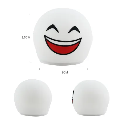 Rechargeable Multicolor Smiley LED Silicone Room Decor Lights for Eye Protection