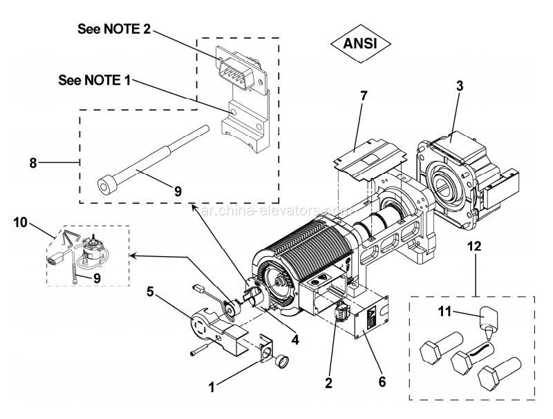 AAA633AE1 Encoder لمصاعد OTIS Gen2 MRL