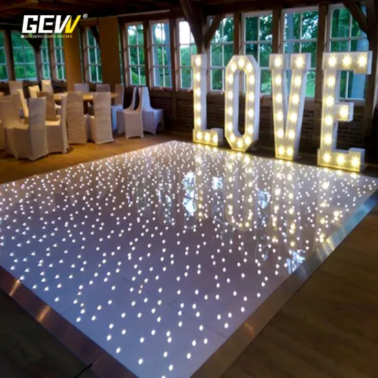 Portable White Dance Floor with Wireless Starlight LED for Weddings
