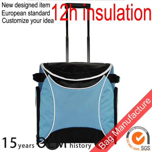 Flexible trolley cooler bag with wheels