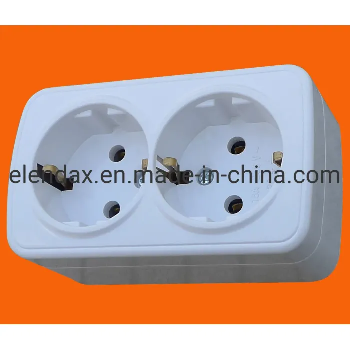 Soket Dinding Terpasang di Dinding Std Jerman Tanpa Bumi S6009