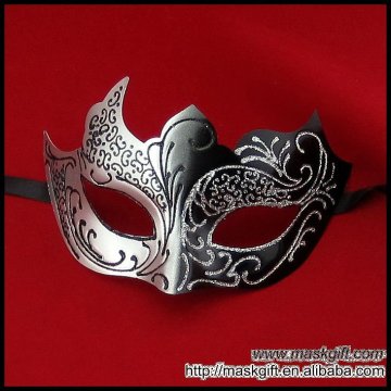 Unique Elegant Popular Black And Silver Plastic Masquerade Mask For Any Party
