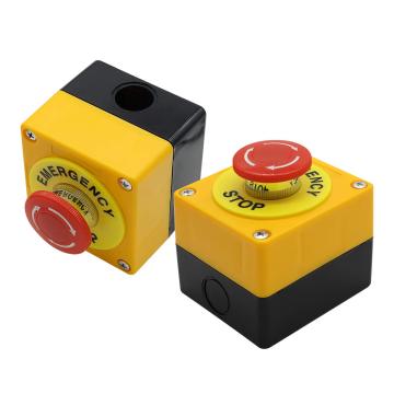 China Cheap 40mm Momentary Emergency Stop Push Button Station IP65 660V 10A 2 Position Aluminum