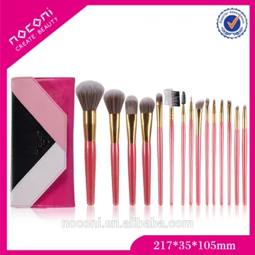 Guangzhou Manufacturer wholesale makeup brushes 15 pcs wood handle wholesale nylon makeup brushes