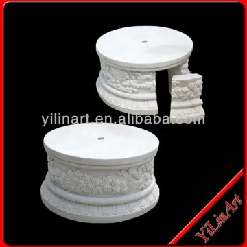 White Marble Stone Base Column Sculpture YL-L133