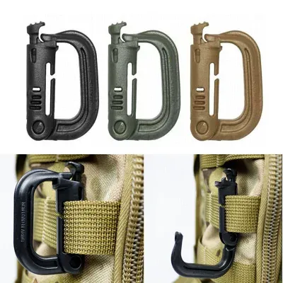 Molle Tactical Backpack EDC Carabiner D Shape Plastic Carabiner