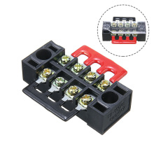 600V 15A 4P Double Row Wire Barrier Terminal Block Dual Row Terminal Block with 2 Connector Strips Power Distribution Terminal
