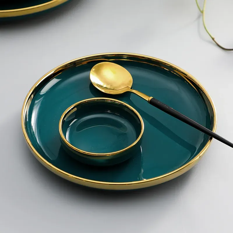 Dark Green Ceramic Dinner Set
