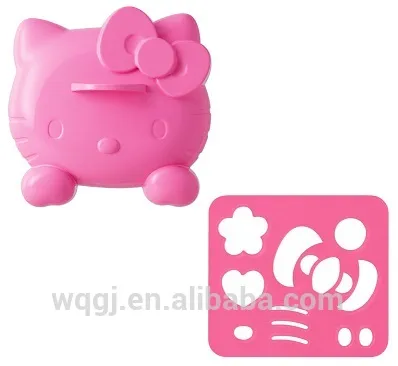 Newest Plastic Hello Kitty Rice Mould and vegetable Cutter Set for Curry