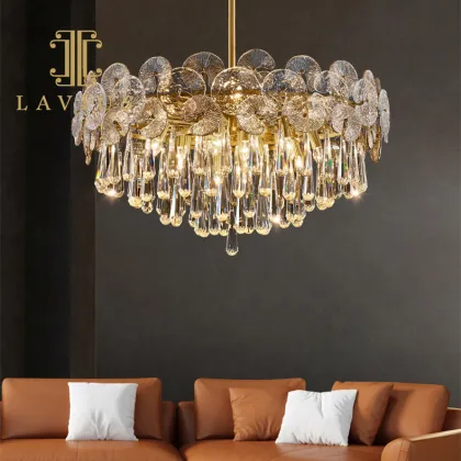Golden chandelier The droplight of restoring ancient ways villa chandelier