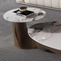 Mesa de café de forma oval de luxo moderna