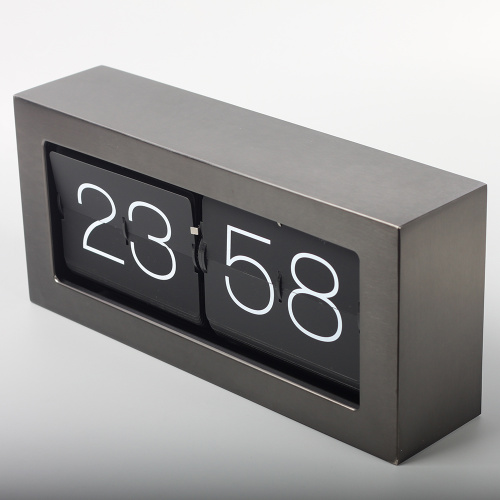 Flip Clock con scatola quadrata in metallo