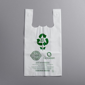 Color Printed White Transparent Packaging Plastic Bag with Handle