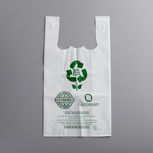 Color Printed White Transparent Packaging Plastic Bag with Handle