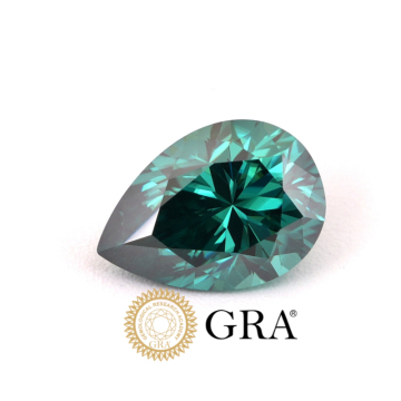 Moissanite Pear Cut Green 5x7mm Loose Diamond for Wedding Bands