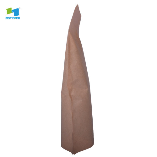 bolsa kraft paper stand up pouch compostabili bag protein con cerniera e trasparente