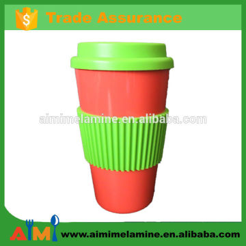 food safe red color melamine cup with lid