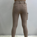 Beige Button Riding Breeches Silicone