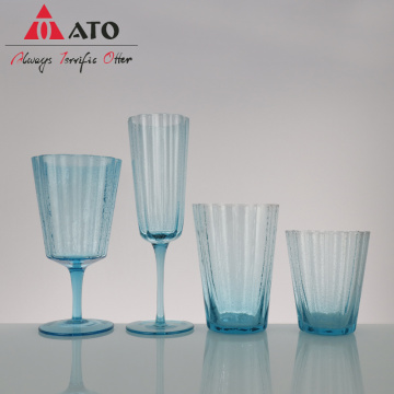 Conjunto de copo de vinho de cristal sem chumbo de vinho azul