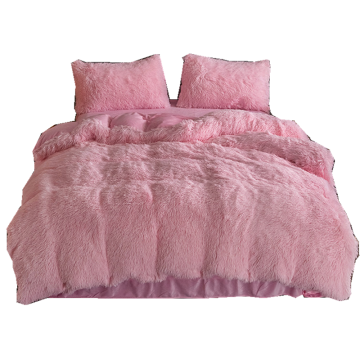 مجموعة غطاء لحاف من Mink Velvet 4 قطعة - شتاء فاخر دافئ رقيق الفراغ الاصطناعي الكتان