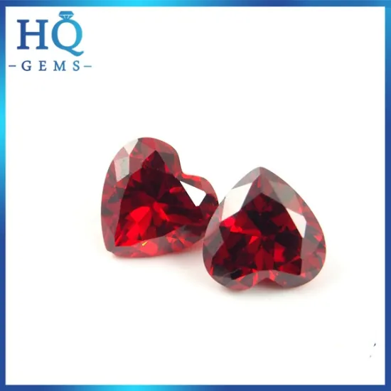 Wuzhou Factory Heart Garnet CZ Cubic zirconia gem stones