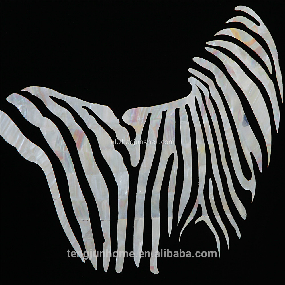 CANOSA witte zeeschelp zebra ontwerpen Wall foto met metalen frame