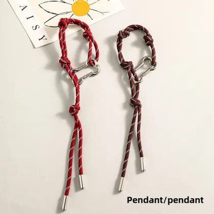 Nylon Rope Bracelet with Red Bag Pendant - Miu Department Couple Key Chain