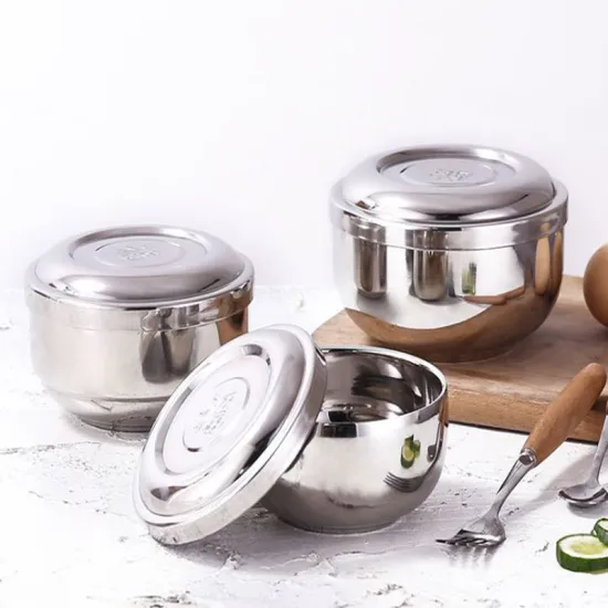 Korean Stainless Steel Children's Bowl with Cover