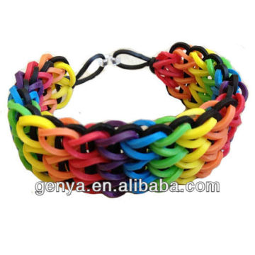 Fashion Hot Sale rainbow rubber band bracelet