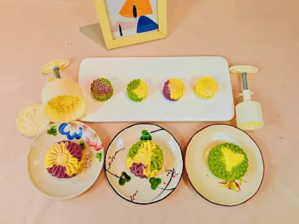 Hot Selling Plastic Hand Mooncakes Mold Stamp Plastic Food Set Moon Cake Mould