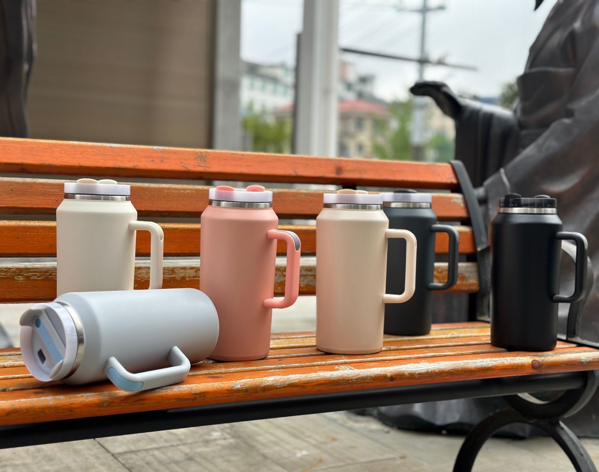 Handle cup capacity car portable thermos