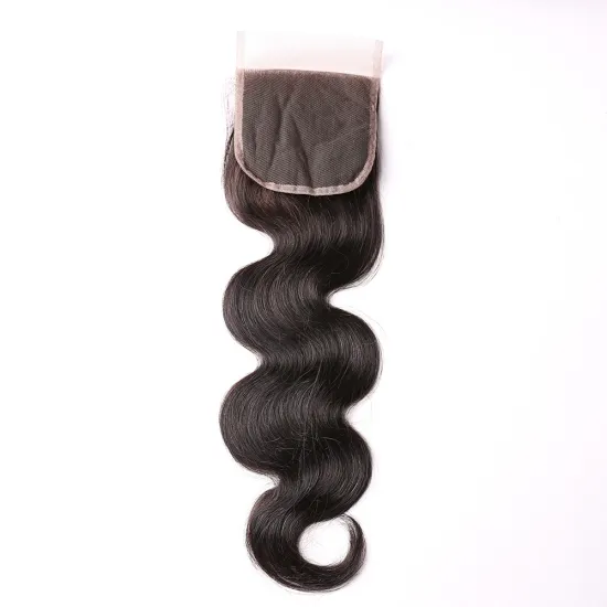 factory price 4*4 lace closure straight 100% Brazilian  human hair with lace frontal closure with baby hair