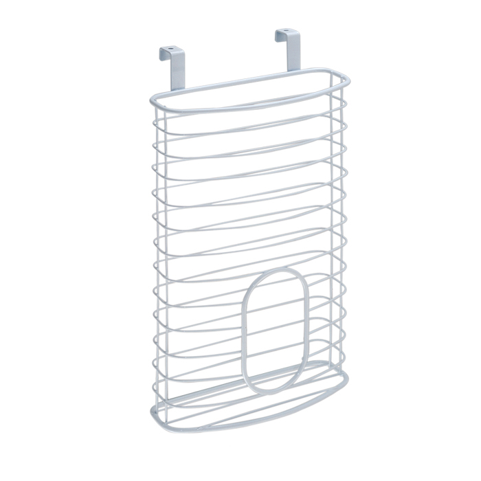 Porta del sacchetto di plastica in metallo cromata sopra l'armadio