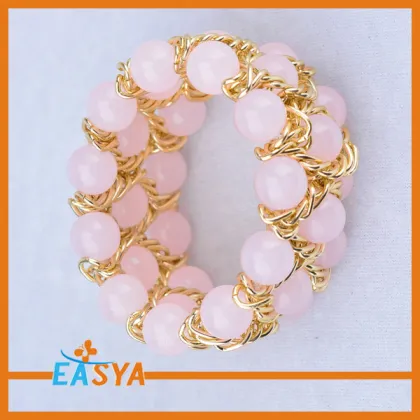 Gold Tone Chain Layered Beads Bracelet Jewelry